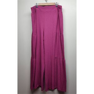 Cato Wide Leg Pants Women Size 22/24W Pink Relaxed Elastic Waist Girly Bohemian
